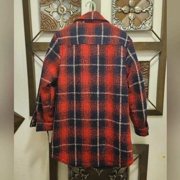 Levi's Women's Red and Blue Checkered Utility Jacket - Picture 3 of 3